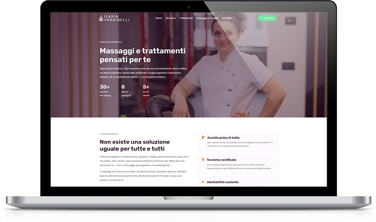 ilaria verdinelli massaggi mockup sito web