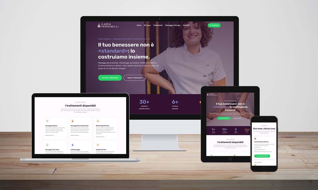 ilaria verdinelli massaggi mockup sito web